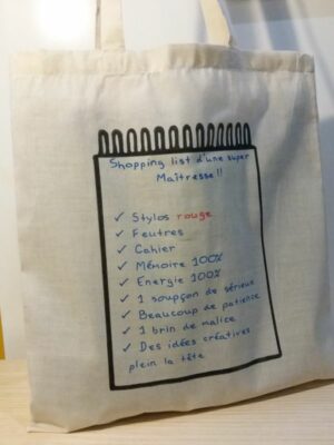 Tote-bag cadeau de fin d'année pour maitre/maîtresse - Plusieurs modèles au choix