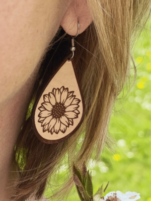 Boucles d'Oreilles Gouttes Bicolores en Cuir Upcyclé - Élégance Naturelle