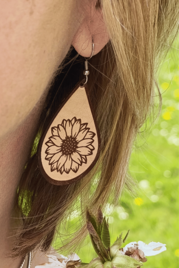 Boucles d'Oreilles Gouttes Bicolores en Cuir Upcyclé - Élégance Naturelle