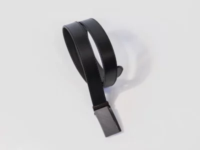 ceinture en cuir noir surpiquée, boucle nickel-Pau de Cuir-Pau-Maroquinerie artisanale
