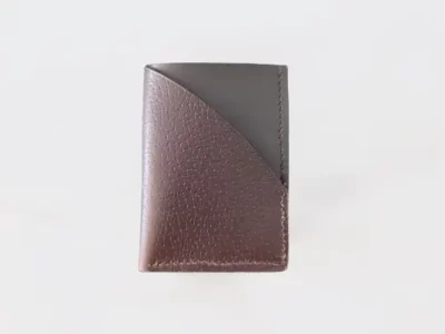 Porte-cartes 2 inserts brun foncé-Pau de Cuir-Pau-Maroquinerie artisanale