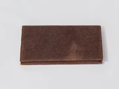 Porte-chéquier brun pailleté- Pau de Cuir-Pau-Maroquinerie artisanale