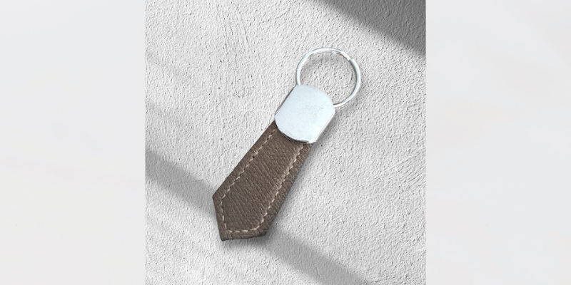 Porte-clés en cuir upcyclé